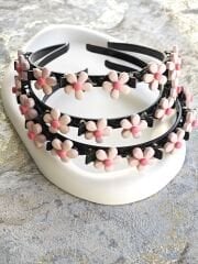 PEMBE ÇİÇEKLİ MODEL PENS MANDALLI TAÇ