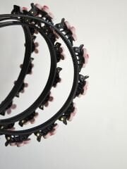 PEMBE ÇİÇEKLİ MODEL PENS MANDALLI TAÇ