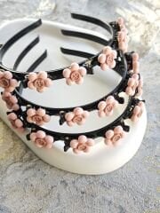 DÜĞME MODEL ÇİÇEKLİ PEMBE PENS MANDALLI TAÇ