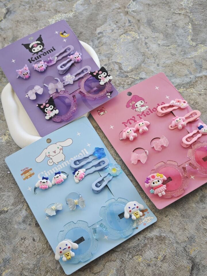 KUROMİ MY MELODY CİNNAMOROLL GÖZLÜK TOKA SETİ