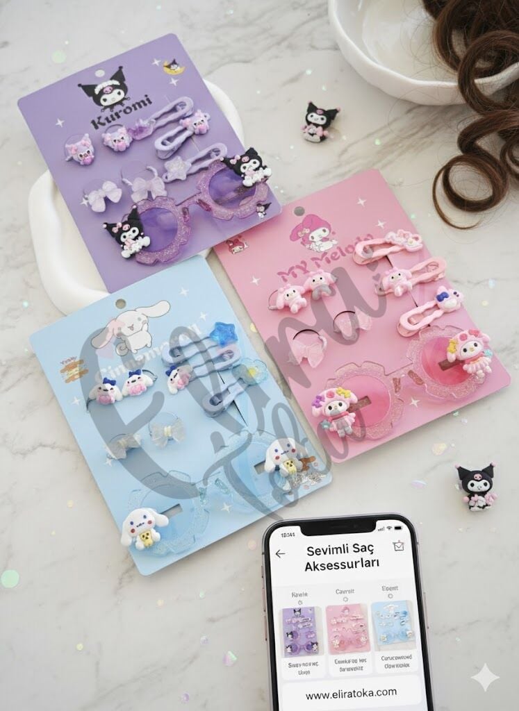 KUROMİ MY MELODY CİNNAMOROLL GÖZLÜK TOKA SETİ