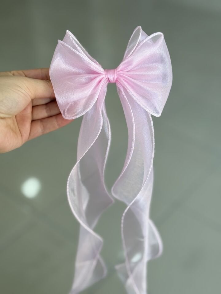 Uzun Kuyruklu Organze Tül Fiyonk Otomatik Mandal