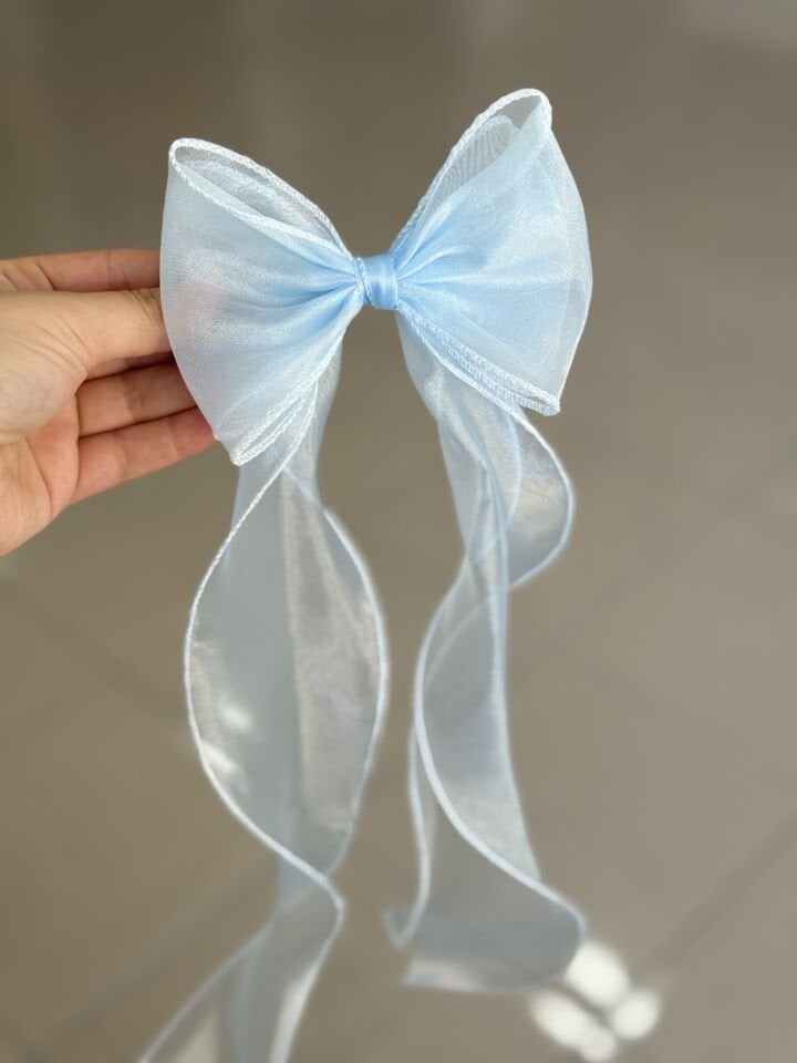 Uzun Kuyruklu Organze Tül Fiyonk Otomatik Mandal