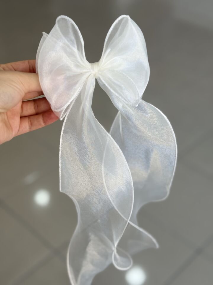 Uzun Kuyruklu Organze Tül Fiyonk Otomatik Mandal