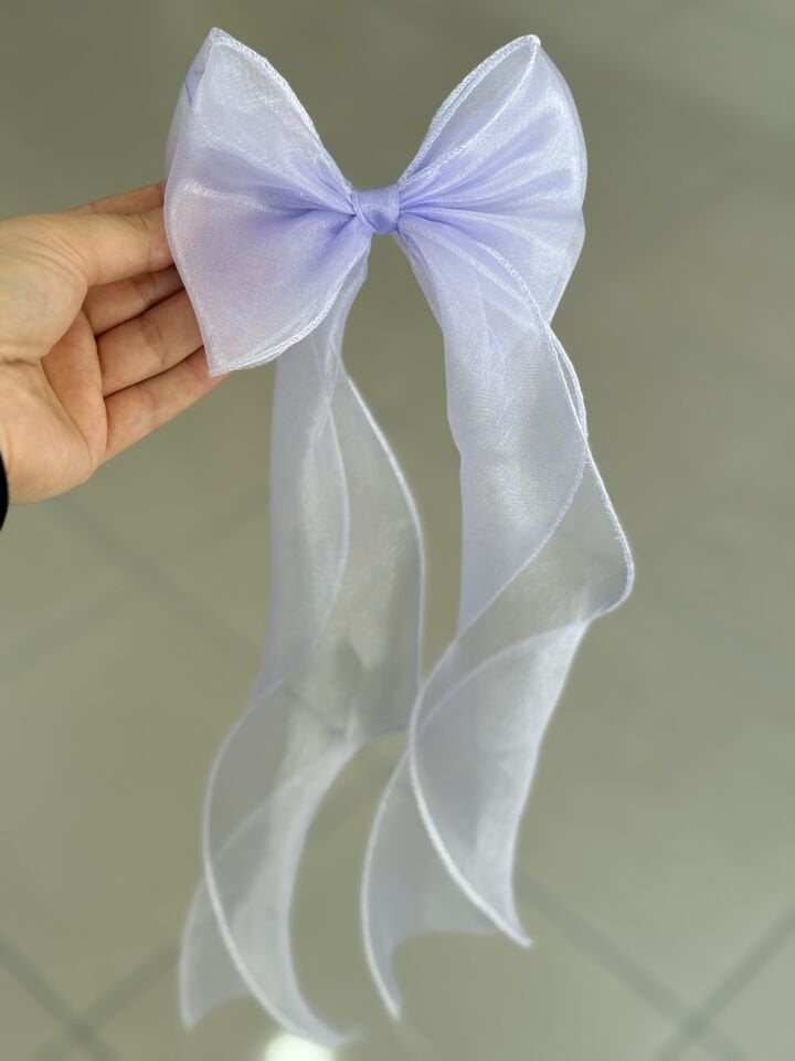 Uzun Kuyruklu Organze Tül Fiyonk Otomatik Mandal