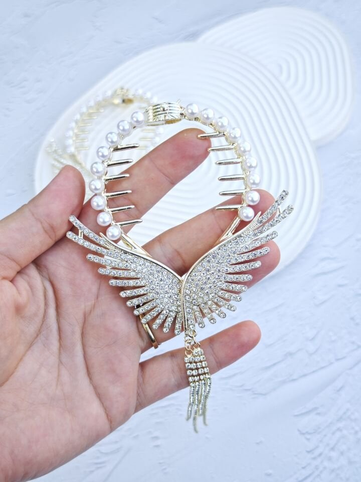 Melek Kanadı Model Topuz Tokası