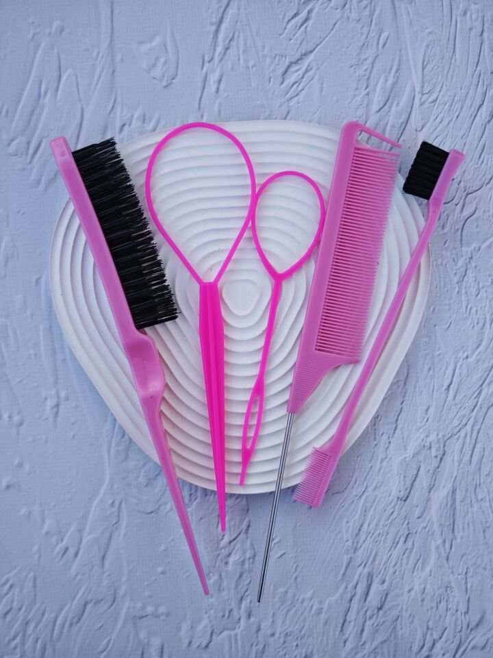 Saç Yapma Fırçalı Tarak Seti