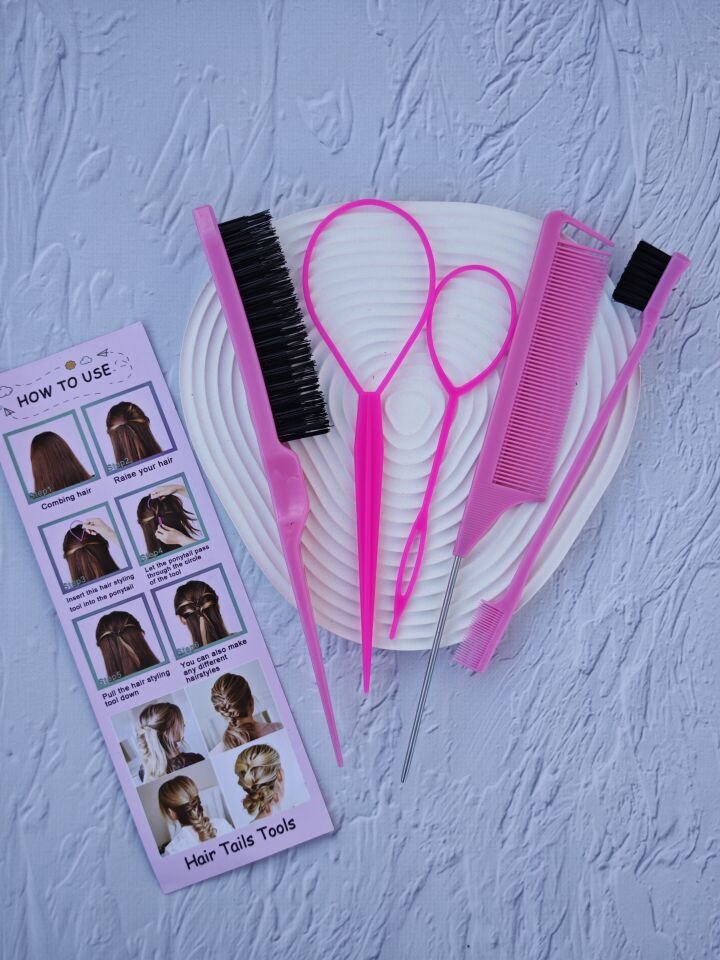 Saç Yapma Fırçalı Tarak Seti