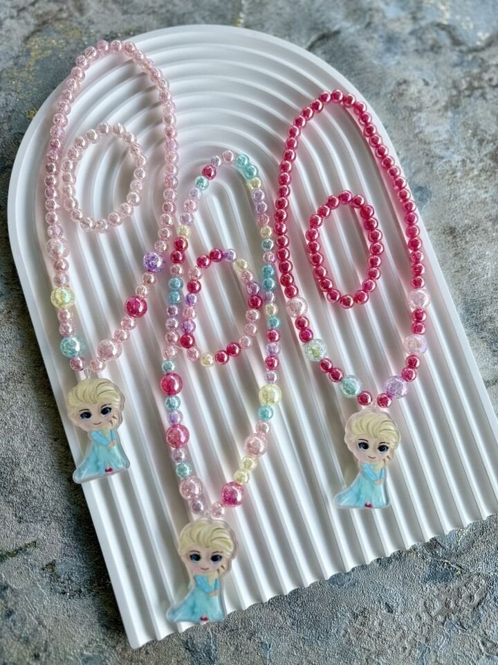 KIZ ÇOCUK ELSA MODEL KOLYE BİLEKLİK SET