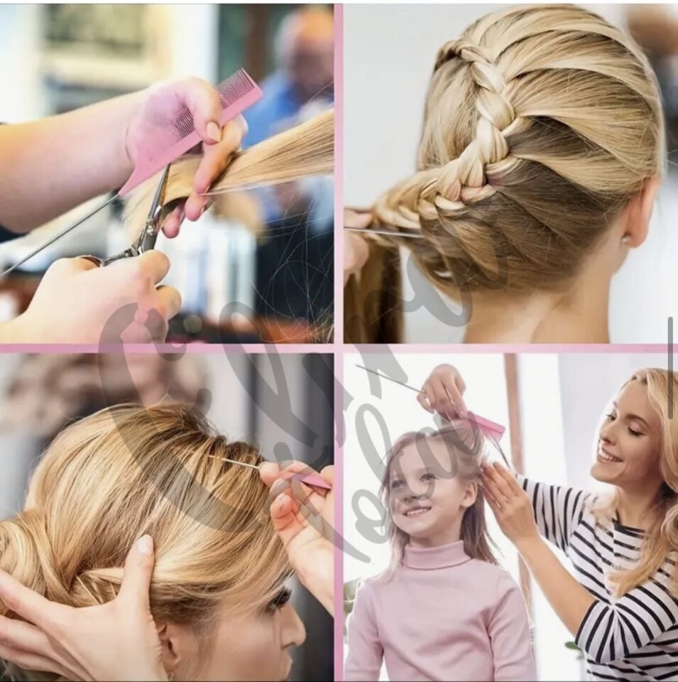 PEMBE RENK TARAK SETLİ SAÇ YAPMA SPREY ŞİŞESİ  SETİ