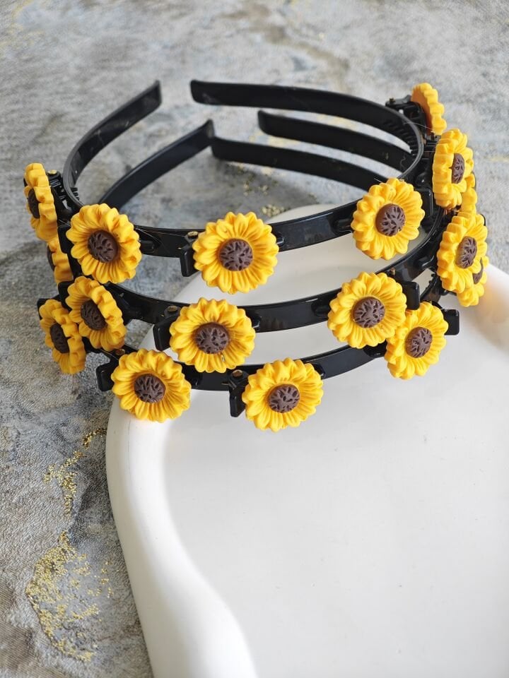 AYÇİÇEĞİ MODEL PENS MANDALLI SAÇ BÜKÜCÜ TAÇ