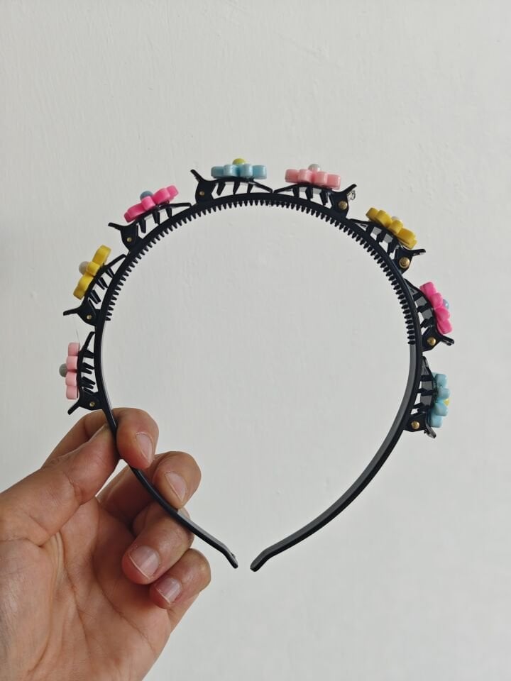 RENKLİ PAPATYA MODEL PENS MANDALLI SAÇ BÜKÜCÜ TAÇ