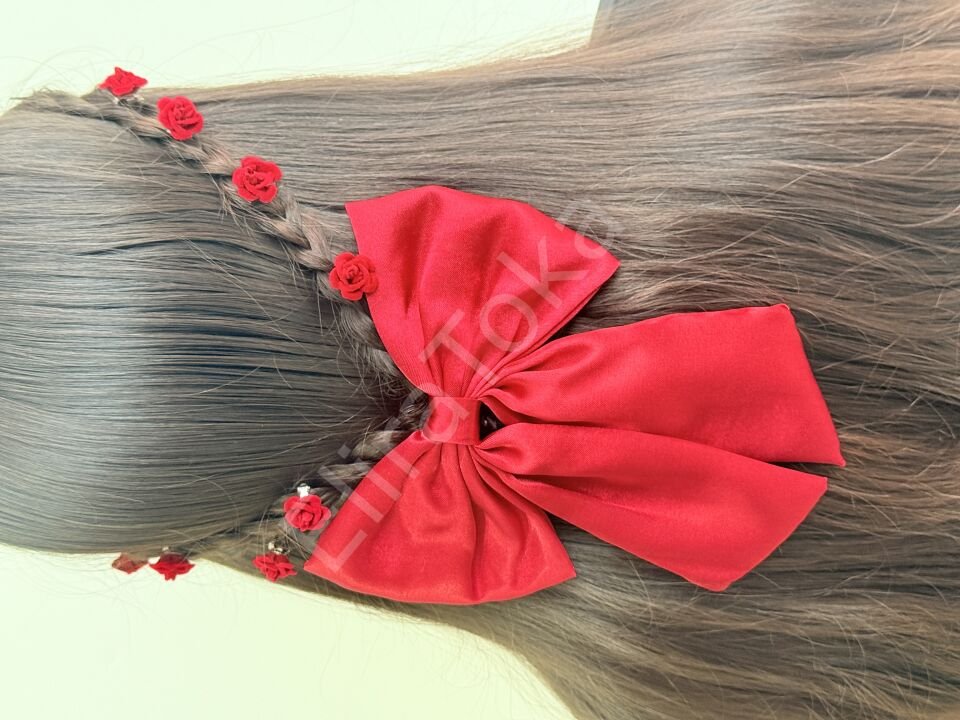 KIRMIZI SATEN OTOMATİK MANDAL 23 NİSAN 29 NİSAN TOKASI