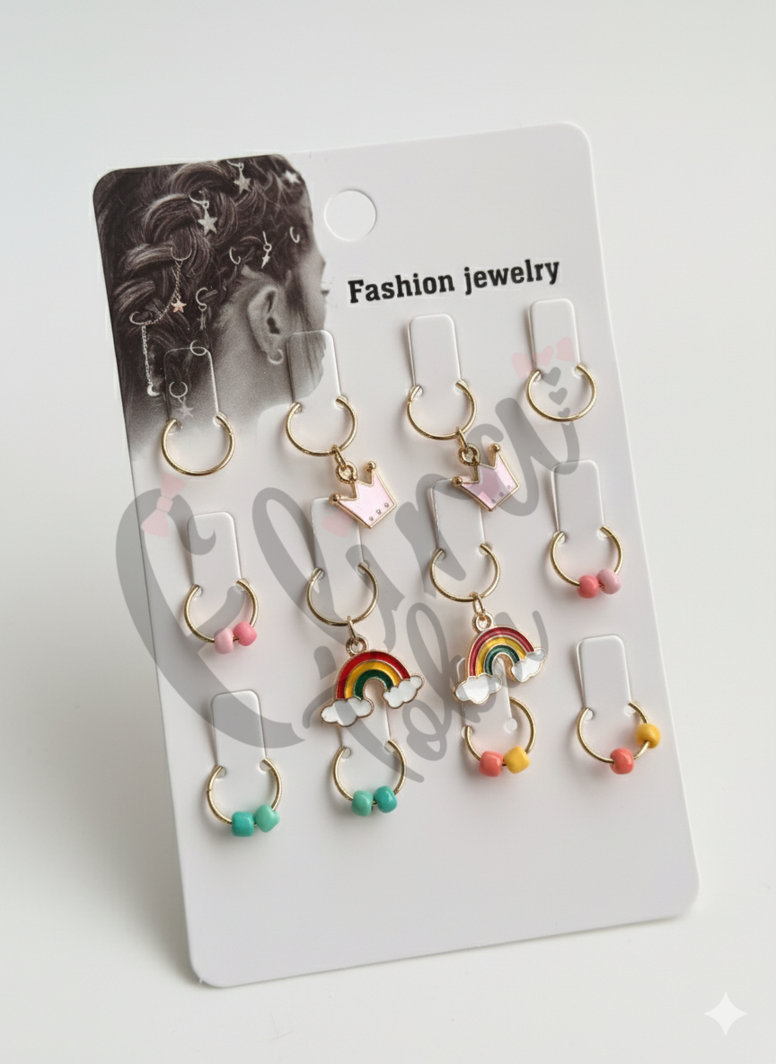 GÖKKUŞAĞI TAÇLI MODEL SAÇ KÜPESİ ÖRGÜ SÜSÜ