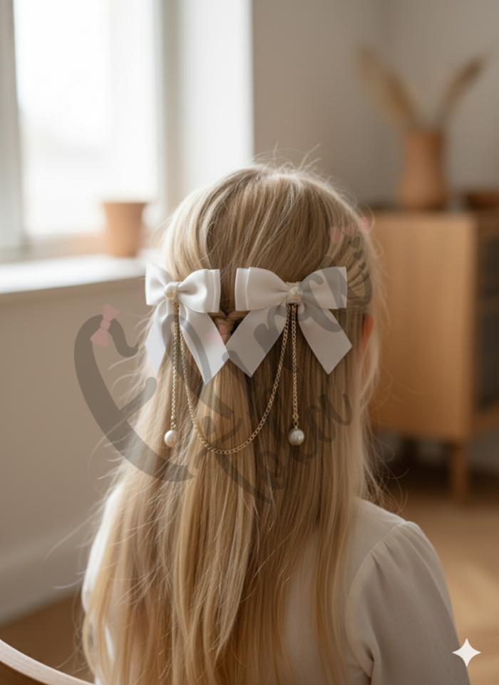 2 Lİ TAŞLI İNCİLİ PENS TOKA BEYAZ