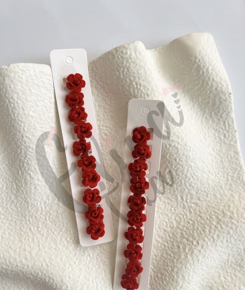 KADİFE GÜL MODEL 10 LU SAÇ KÜPESİ SÜSÜ