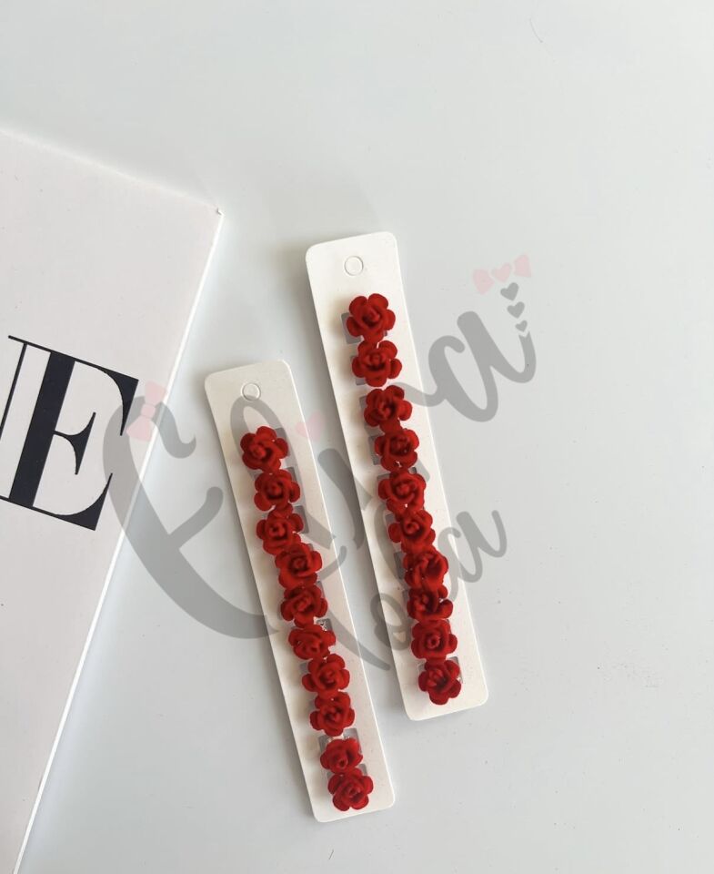 KADİFE GÜL MODEL 10 LU SAÇ KÜPESİ SÜSÜ