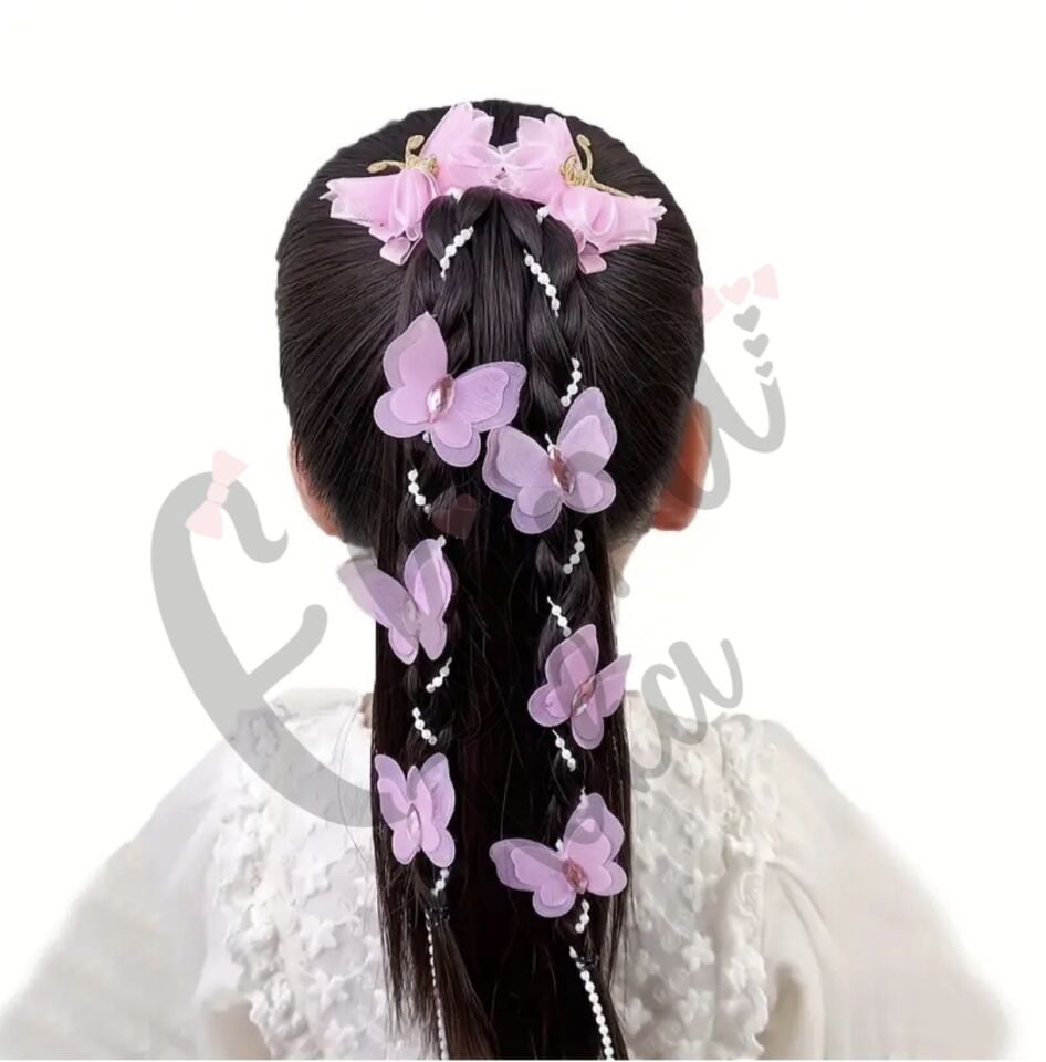 TÜL KELEBEK MODEL ÖRGÜ TOKASI 2 Lİ PENS