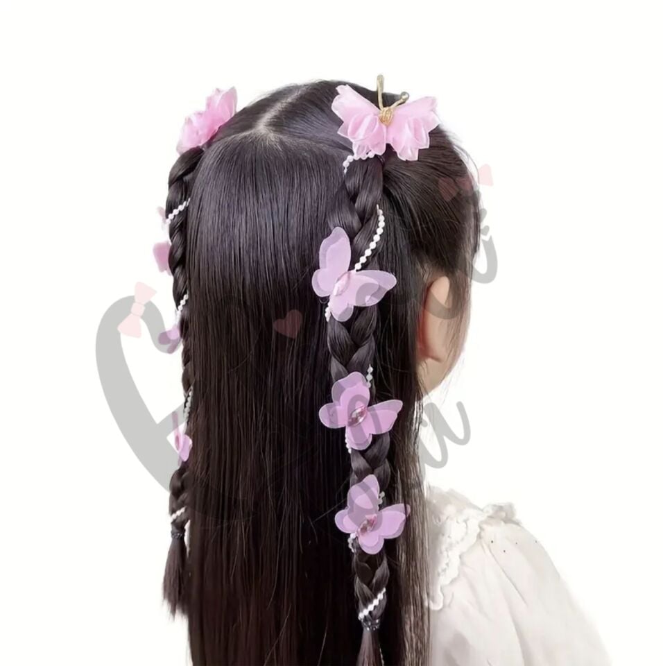 TÜL KELEBEK MODEL ÖRGÜ TOKASI 2 Lİ PENS