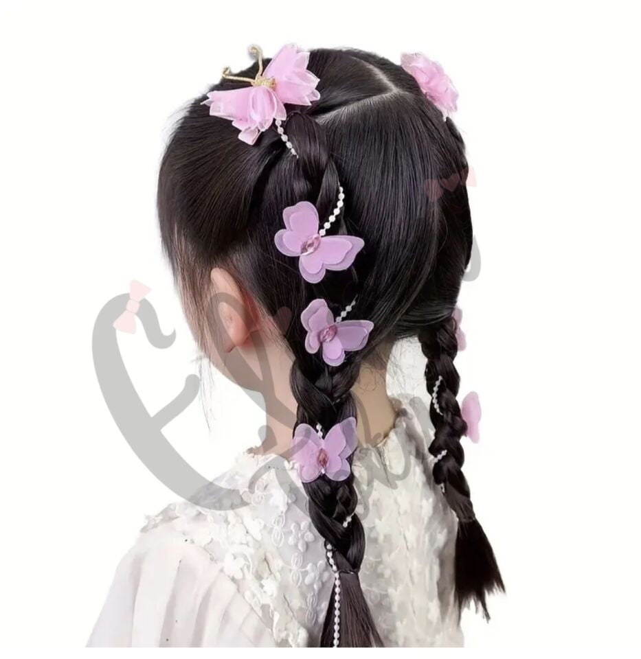 TÜL KELEBEK MODEL ÖRGÜ TOKASI 2 Lİ PENS