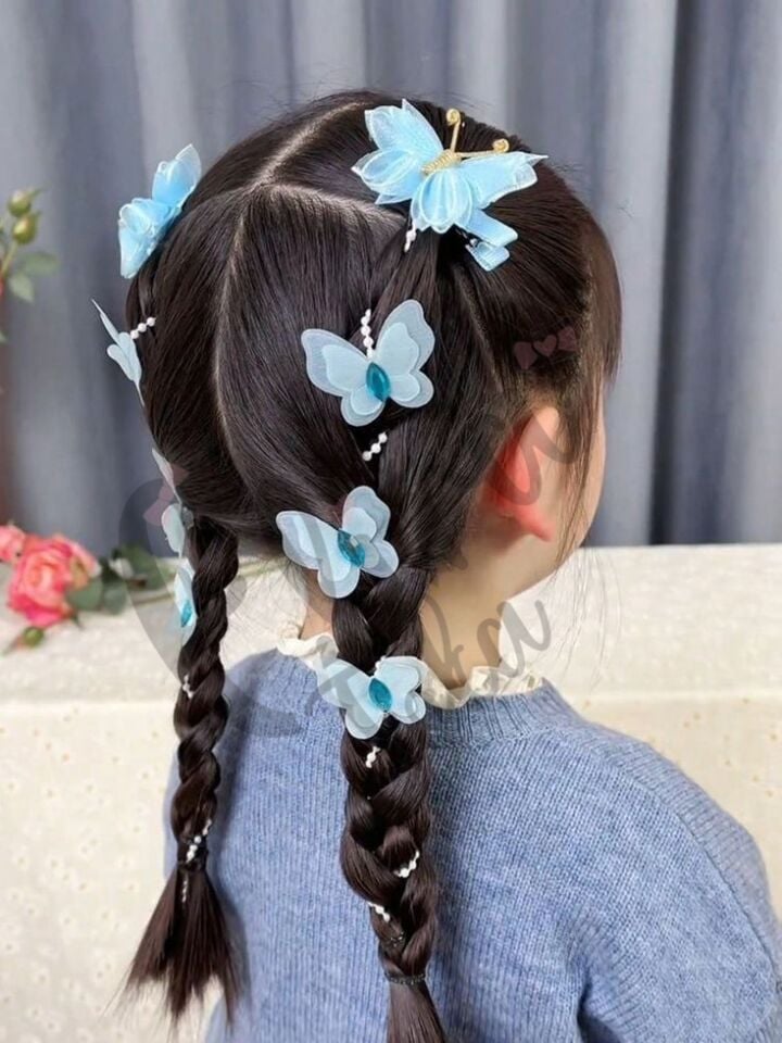 TÜL KELEBEK MODEL ÖRGÜ TOKASI 2 Lİ PENS TOKA