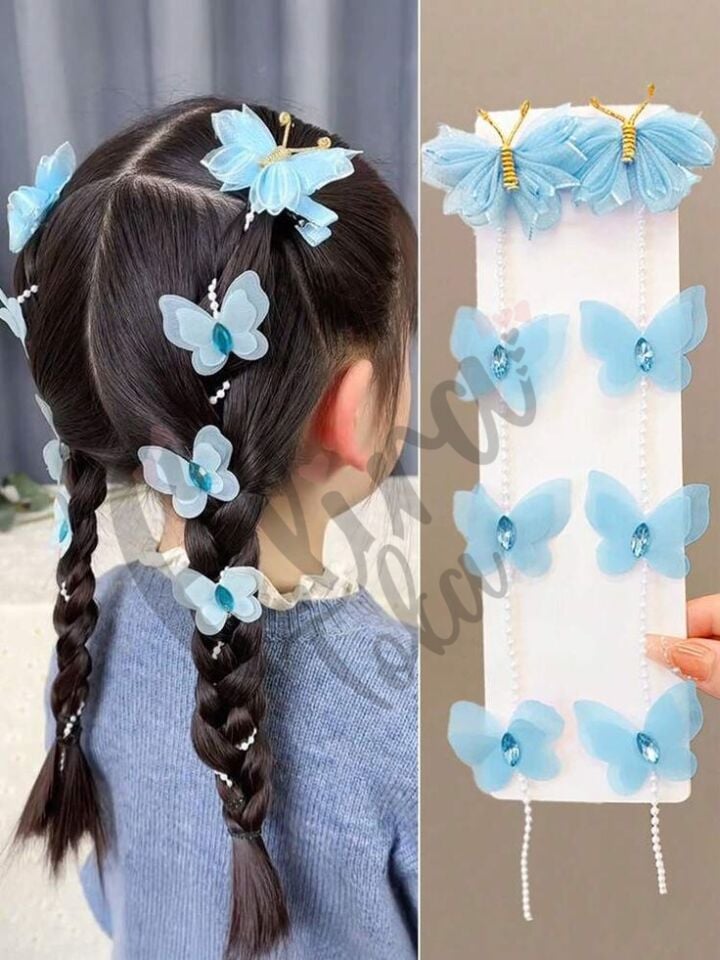 TÜL KELEBEK MODEL ÖRGÜ TOKASI 2 Lİ PENS TOKA