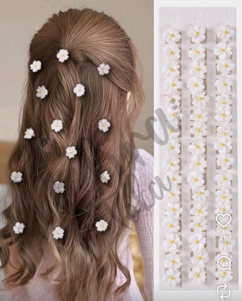 MİNİ ÇİÇEK SAÇ KÜPESİ 8 Lİ KART SAÇ SÜSÜ